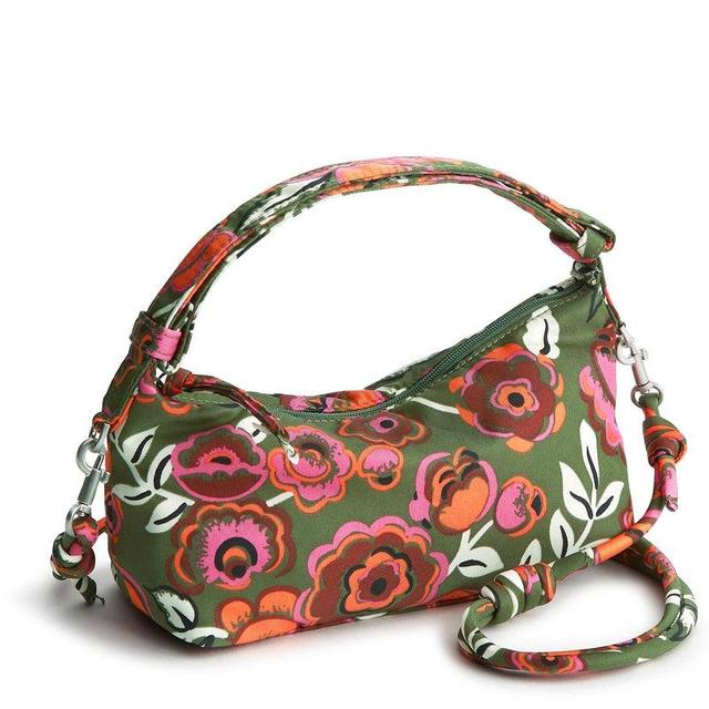 Vera Bradley Roxbury Crescent Crossbody Bags Women in Bubbly Flowers Green Green/Pink Product Image