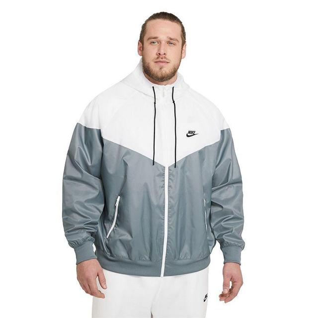 Nike Mens Nike Woven Windrunner Hooded Jacket - Mens Grey/White Product Image