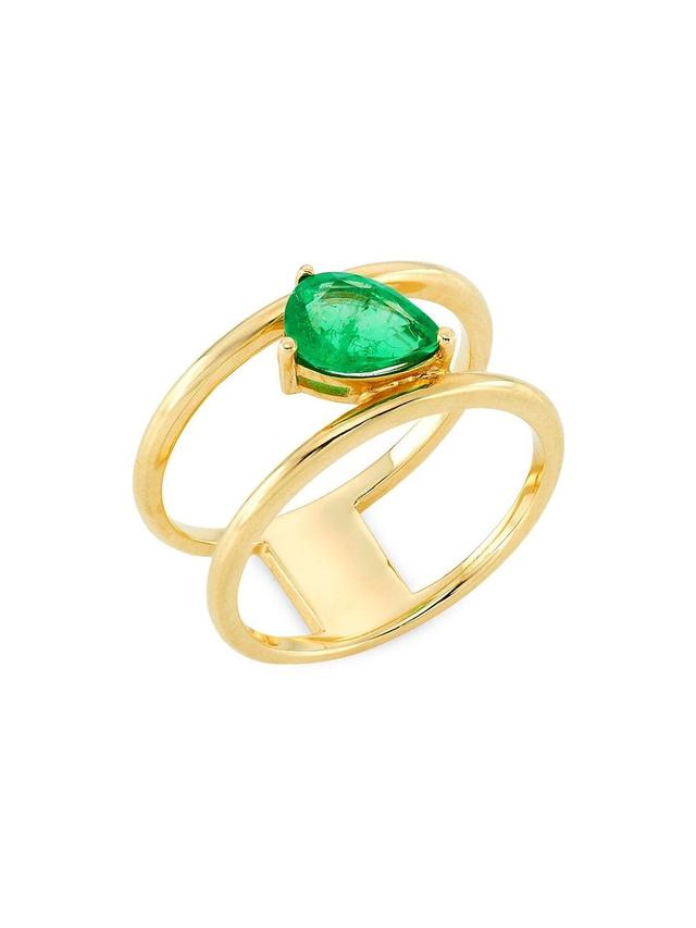 Womens 14K Yellow Gold & Emerald Ring Product Image