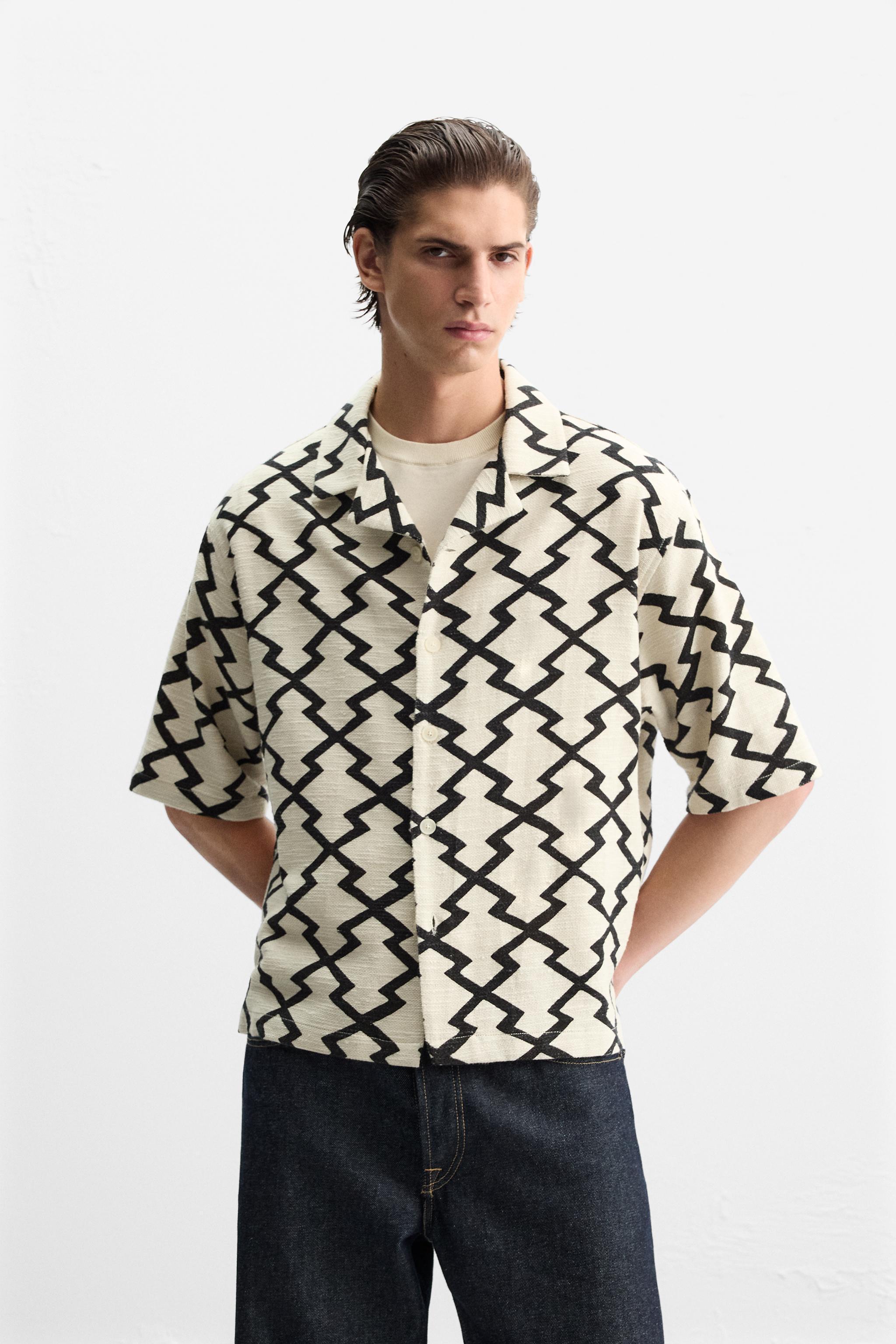 GEOMETRIC PRINT OVERSHIRT Product Image