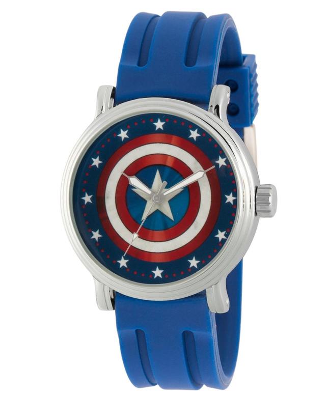 Mens Marvel Captain America Silver Alloy Vintage Blue Product Image