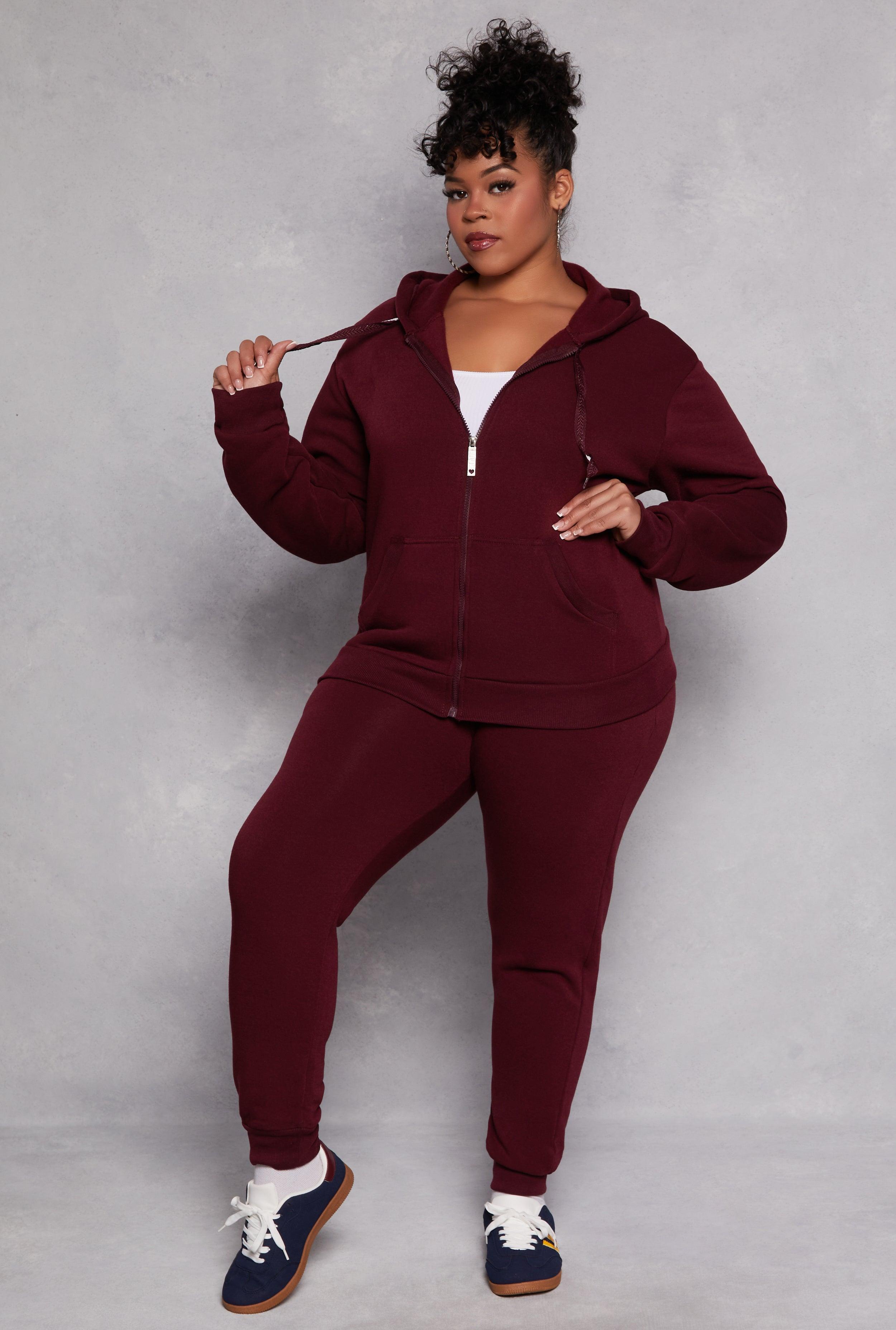 Womens Plus Size Fleece High Waist Joggers Product Image