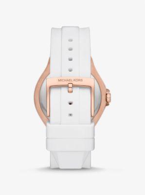 Oversized Lennox Pavé Rose Gold-Tone and Silicone Watch Product Image