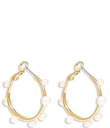 Womens Mini Island 14K-Gold-Plated & Freshwater Pearl Hoop Earrings Product Image