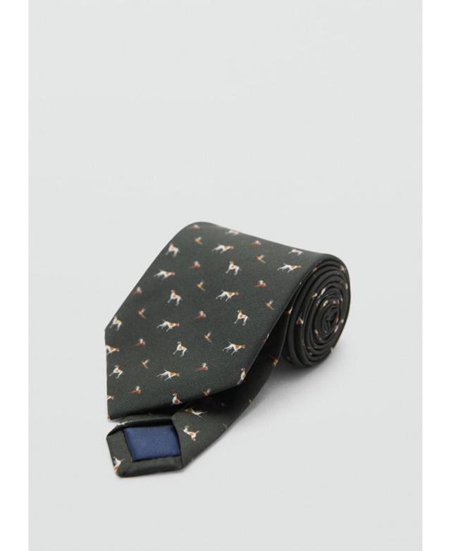 100% mulberry silk printed tie - Men | MANGO USA Product Image