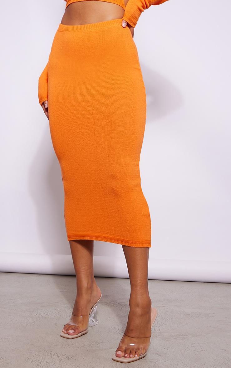 Orange Maxi Knitted Skirt Product Image