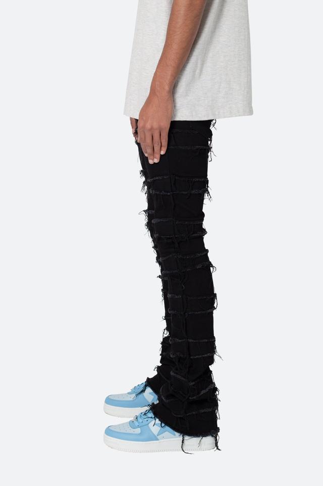 X597 Paneled Skinny Stacked Denim - Black Product Image