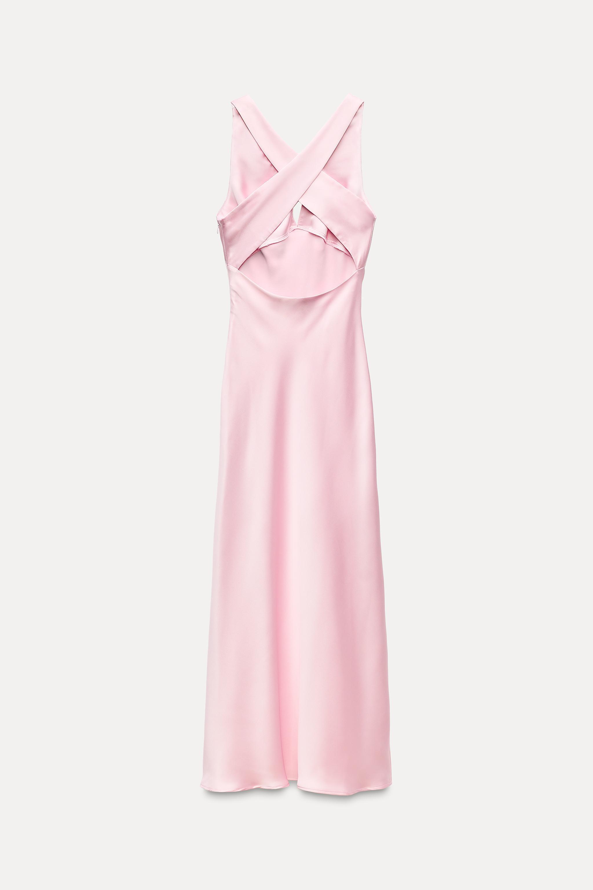 SATIN EFFECT MIDI DRESS Product Image