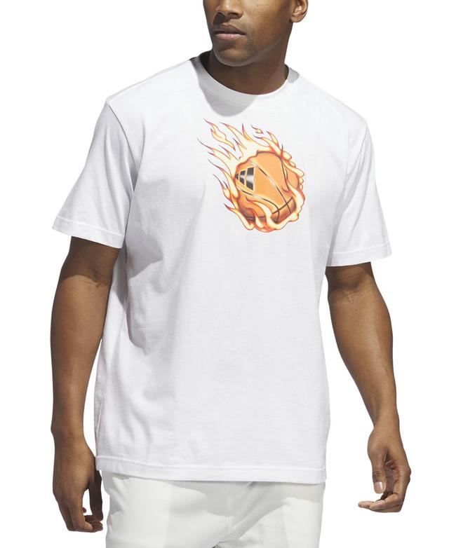 adidas Mens adidas On Fire Short Sleeve T-Shirt - Mens White/Multi Product Image