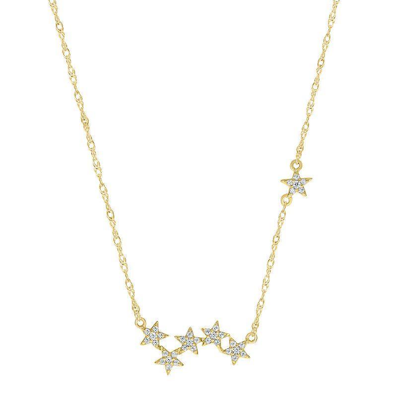 Sterling Silver 1/5 Carat T.W. Diamond Star Cluster Pendant Necklace, Womens Gold Tone Product Image