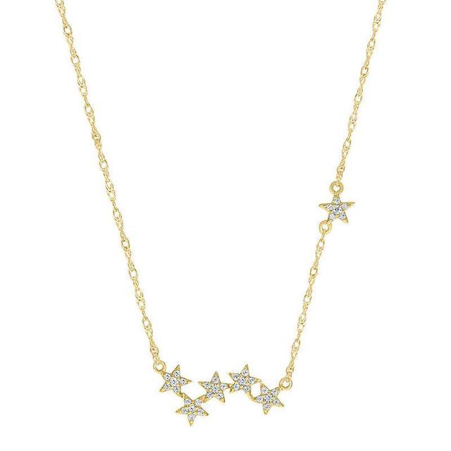 Sterling Silver 1/5 Carat T.W. Diamond Star Cluster Pendant Necklace, Womens Gold Tone Product Image