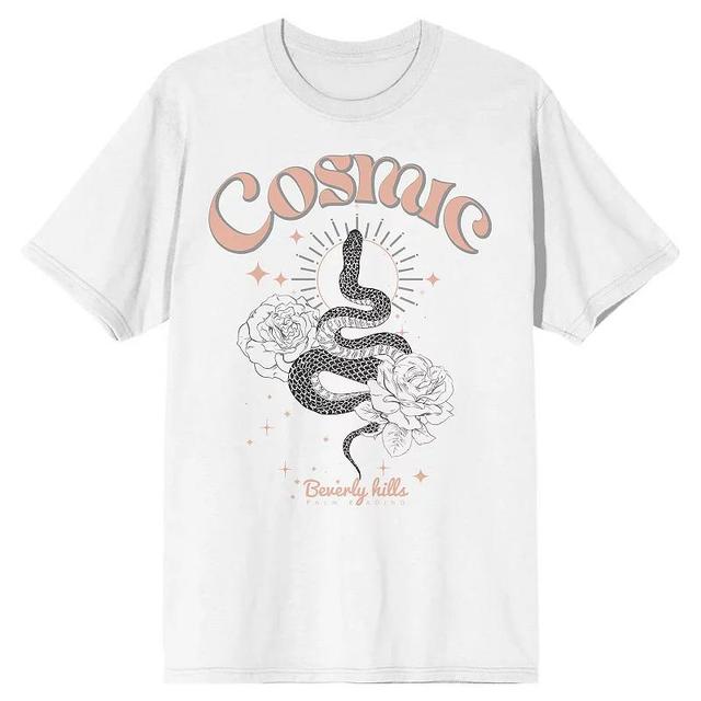 Mens Cosmic Snake & Flowers Graphic Tee Product Image