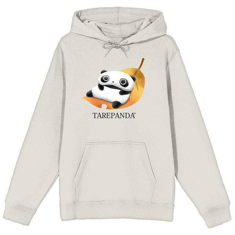 Mens Tarepanda Panda On A Leaf Graphic Hoodie Beige Product Image