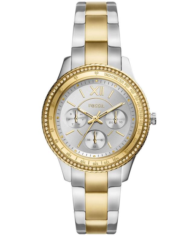 Fossil Womens Sport Multifunction Two Tone Stainless Steel Bracelet Watch 37mm Product Image