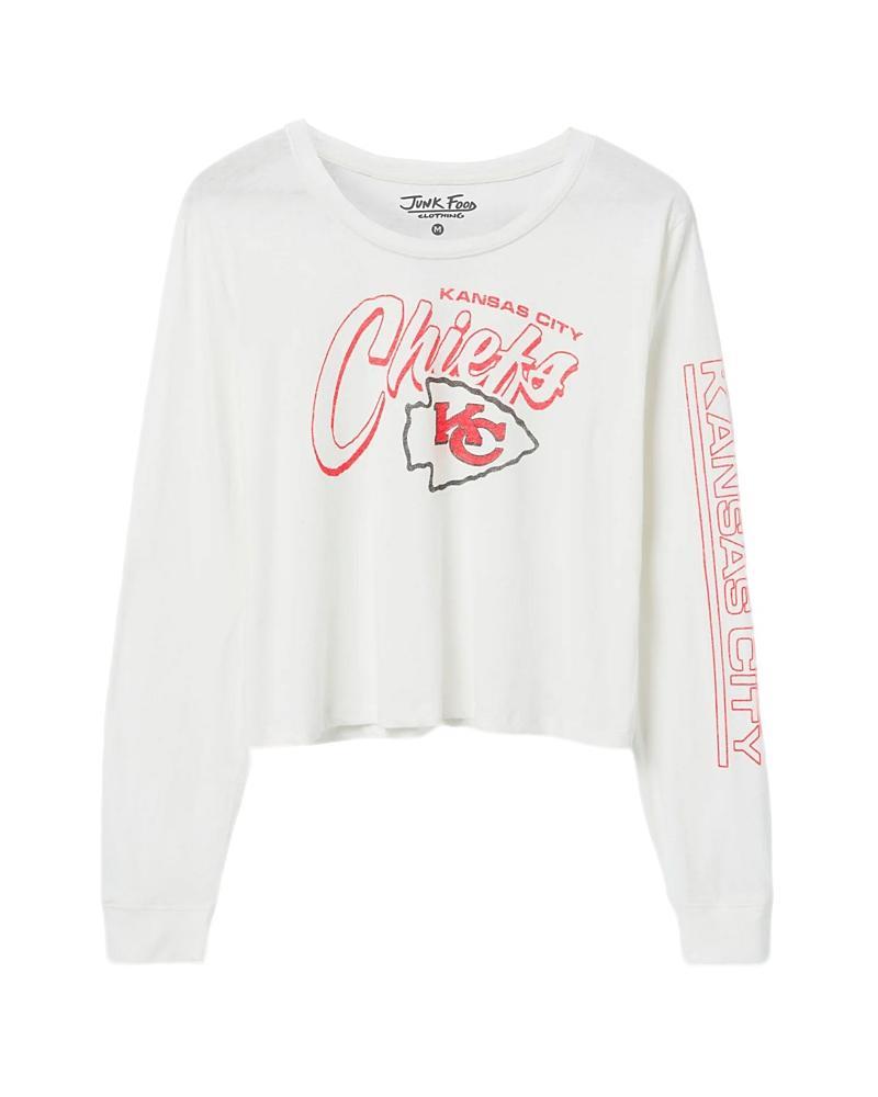 Junk Food Clothing Womens Nfl Kansas City Chiefs Touchdown Long Sleeve Cropped Tee Product Image