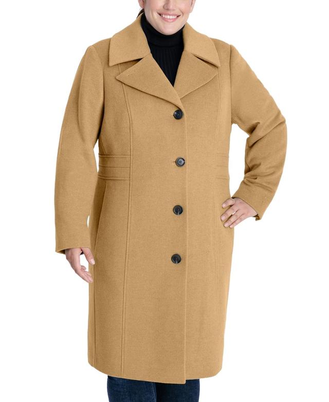 Anne Klein Womens Plus Size Single-Breasted Walker Coat, Created for Macys Product Image