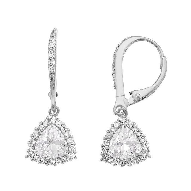 Sterling Silver Cubic Zirconia Drop Earrings, Womens Product Image