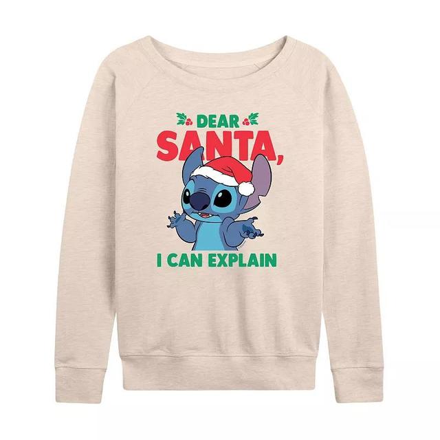 Disneys Lilo & Stitch Womens Dear Santa Lightweight French Terry Sweatshirt Product Image