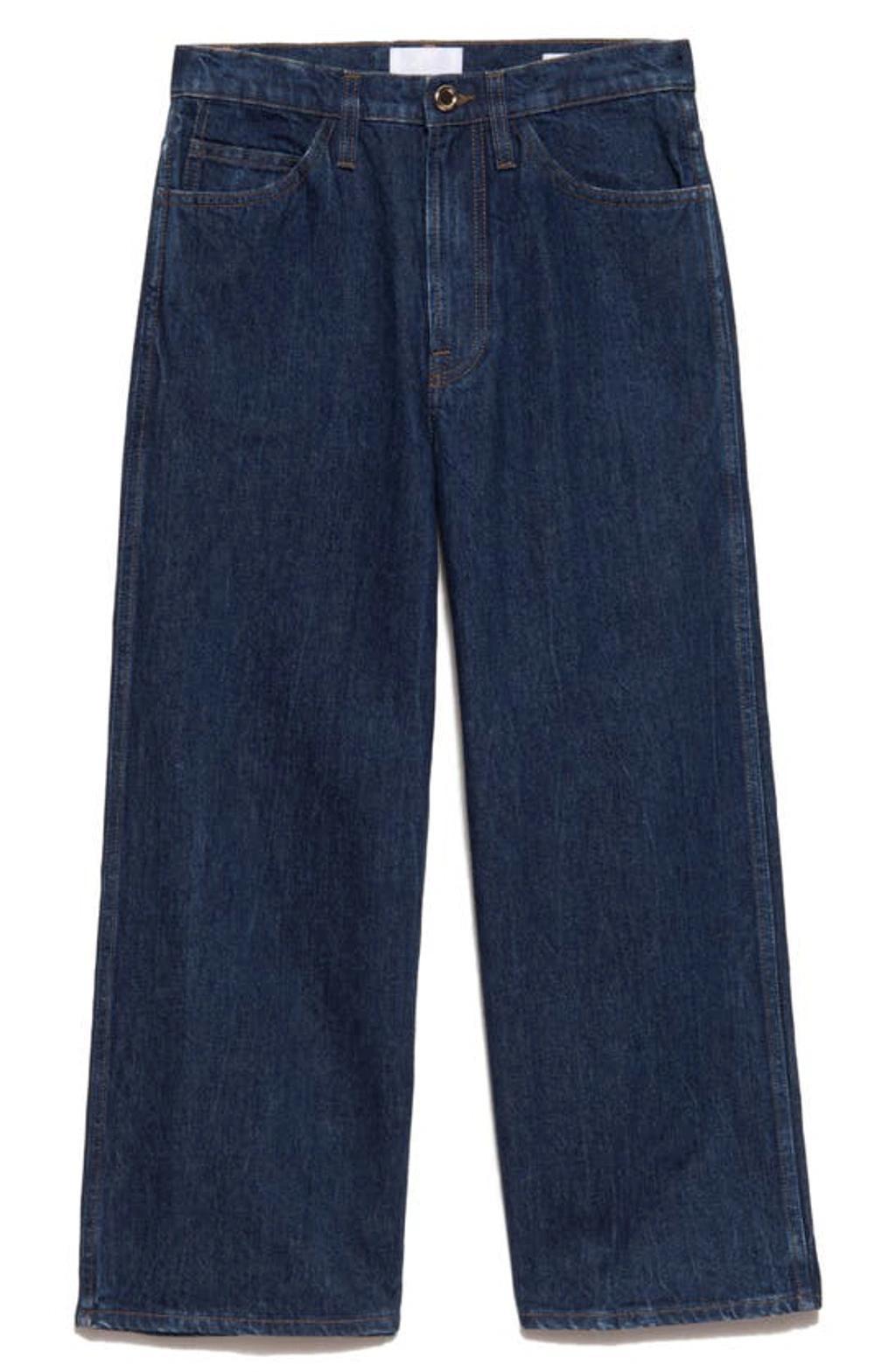 Le Italien Cropped High-rise Wide-leg Jeans In Dark Denim Product Image