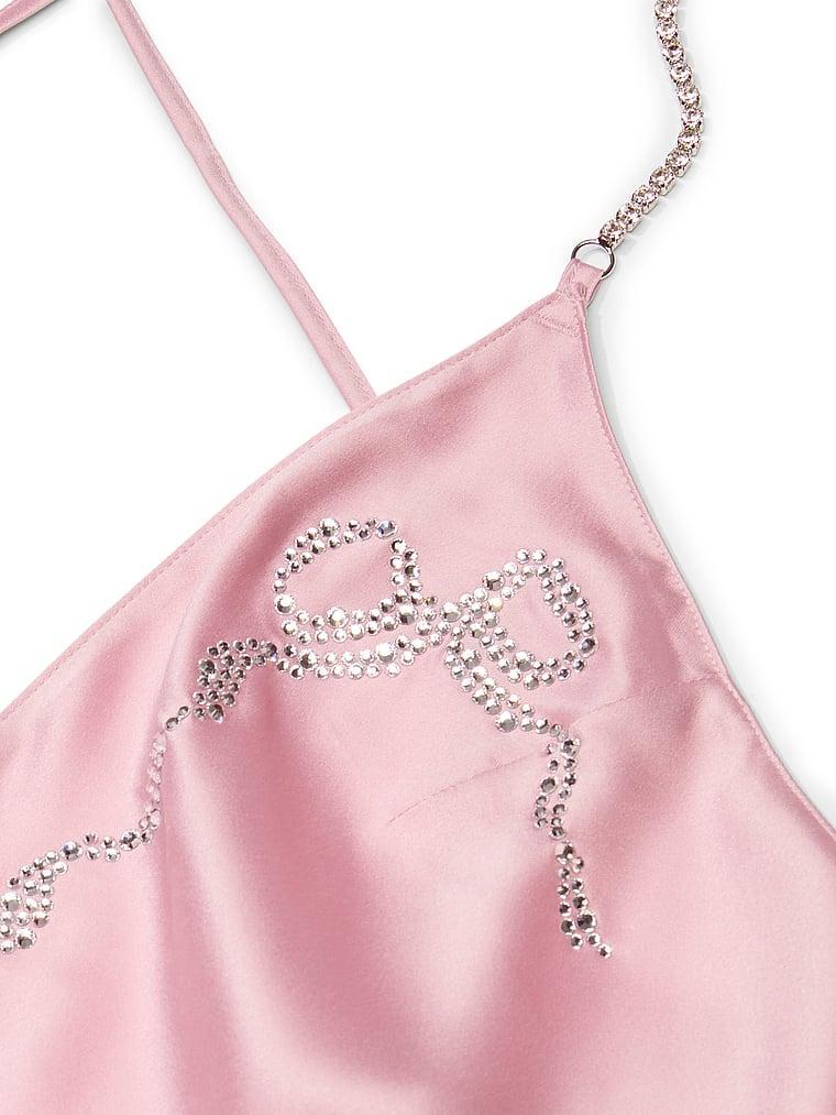 Twinkle Bows Satin Open-Back Slip Dress Product Image