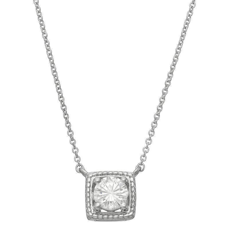 Moissanite Outlet Sterling Silver 3/4 Carat T.W. Lab-Created Moissanite Solitaire Pendant Necklace, Womens Product Image