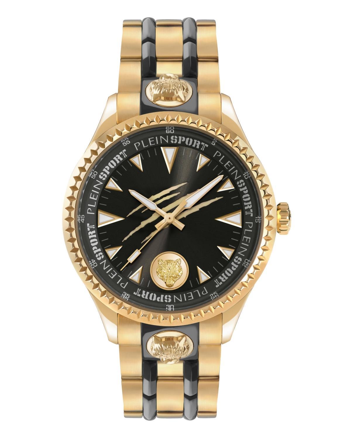 Philipp Plein Mens Lineman Black Dial Analog Two Tone Stainless Steel Bracelet Watch Product Image