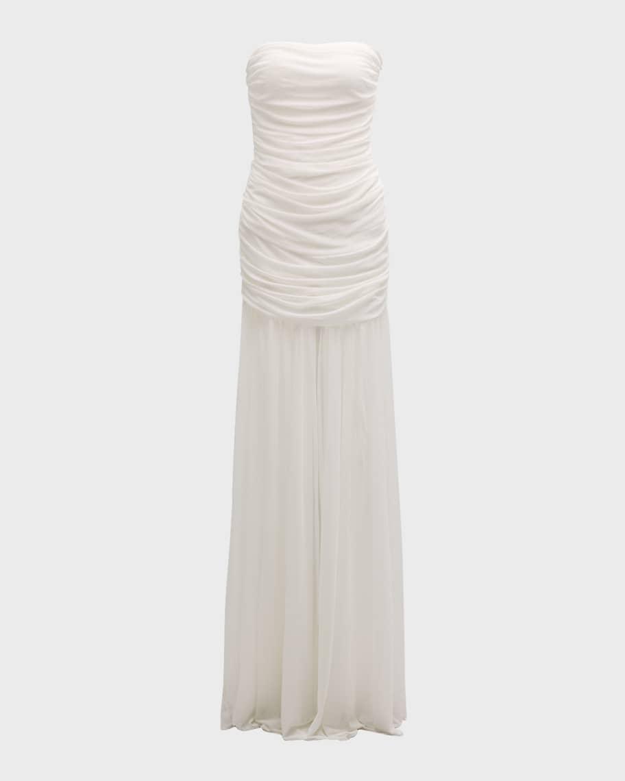 Adele Ruched Strapless Maxi Dress Product Image