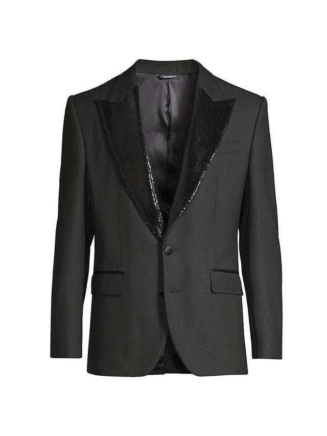 Mens Sequin-Embellished Two-Button Tuxedo Jacket Product Image