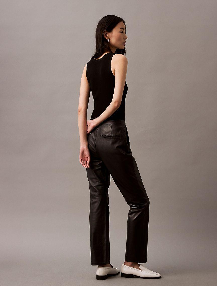 Leather Slim Fit Pants Product Image