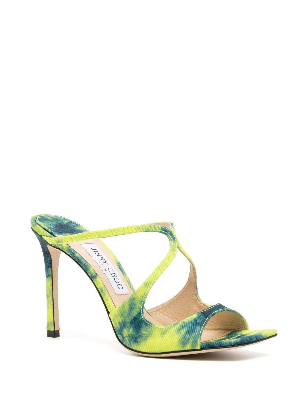 JIMMY CHOO Anise 95 Denim Sandal In Green Product Image