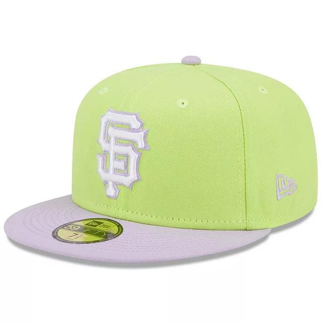 Mens New Era Neon Green/Lavender San Francisco Giants Spring Color Two-Tone 59FIFTY Fitted Hat Product Image