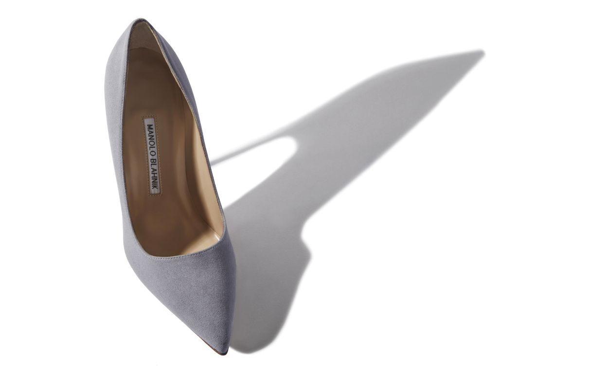 BB Light Grey Suede Pointed Toe Pumps Product Image