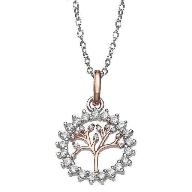 PRIMROSE Primrose Two Tone Cubic Zirconia Family Tree Necklace, Women's, Size: 18", Pink - Size: 18" Product Image