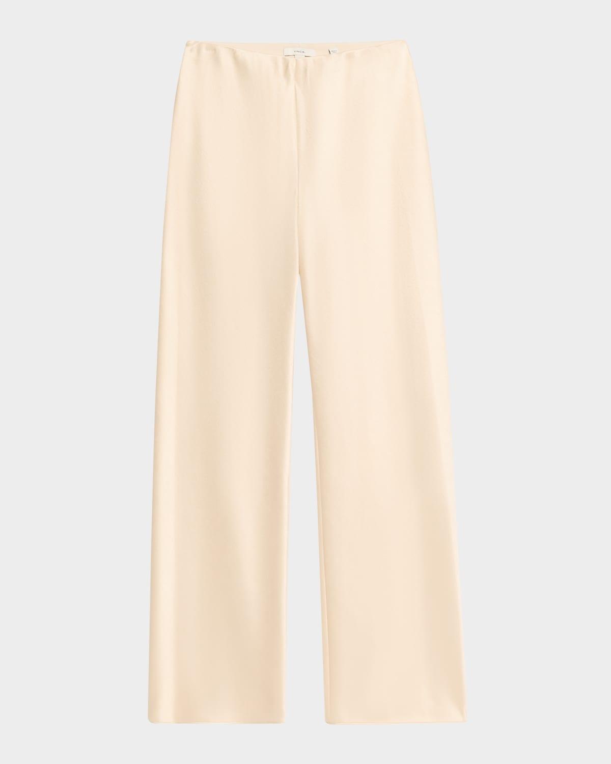 Womens Fluid Bias-Cut Satin High-Rise Trousers Product Image