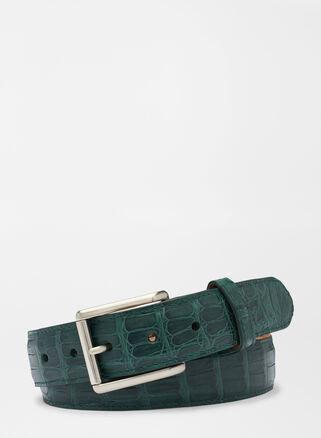 Peter Millar Mens Matte Crocodile Belt | Color: Balsam | Size: 44 Product Image