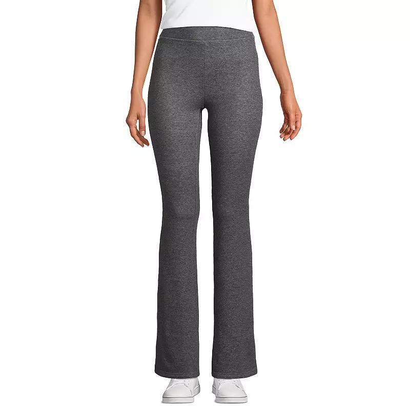 Womens Lands End High Rise Serious Sweats Fleece Lined Bootcut Pants Grey Heather Product Image