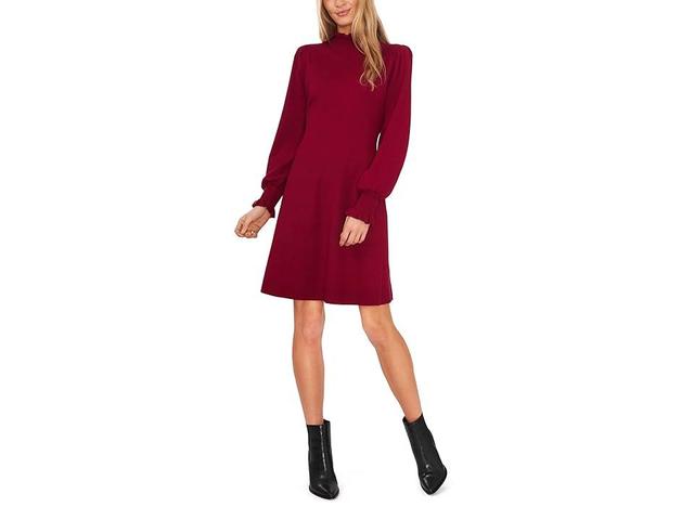 CeCe Mock Neck Sweaterdress (Deep Merlot) Women's Clothing Product Image