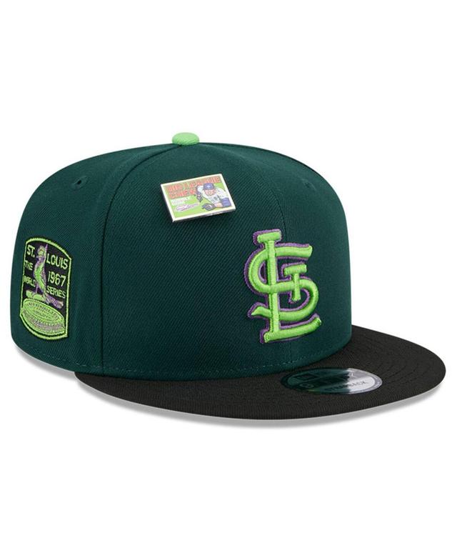 Mens New Era /Black St. Louis Cardinals Sour Apple Big League Chew Flavor Pack 9FIFTY Snapback Hat Product Image