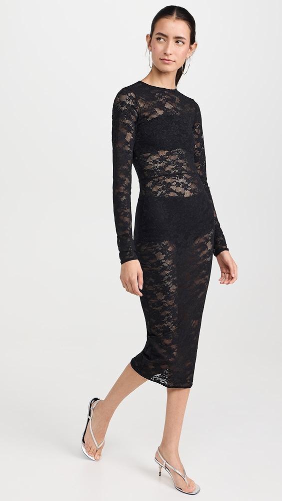 Fleur du Mal Le Stretch Multifit Lace Long Sleeve Dress | Shopbop Product Image