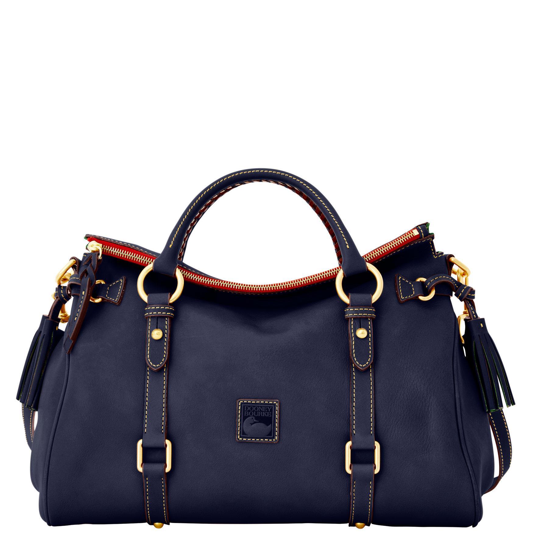 Dooney & Bourke Womens Florentine Large Leather Satchel Bag in Black Product Image