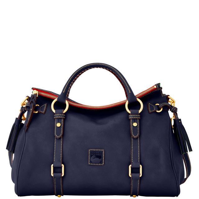 Dooney & Bourke Womens Florentine Large Leather Satchel Bag in Black Product Image