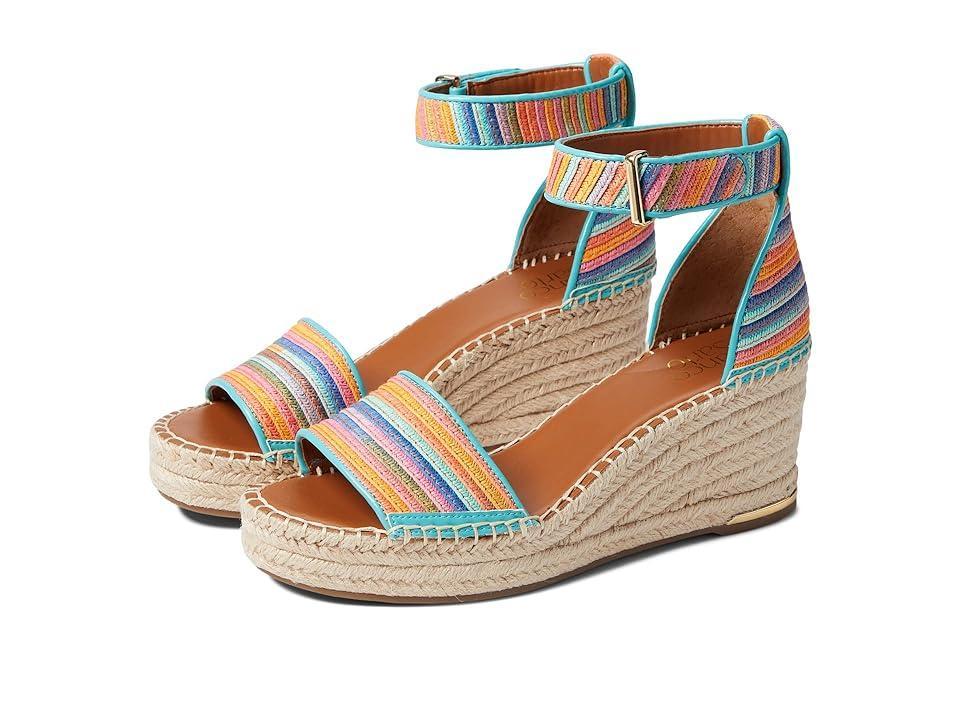 Franco Sarto Clemens Woven Stripe Platform Espadrille Wedge Sandals Product Image