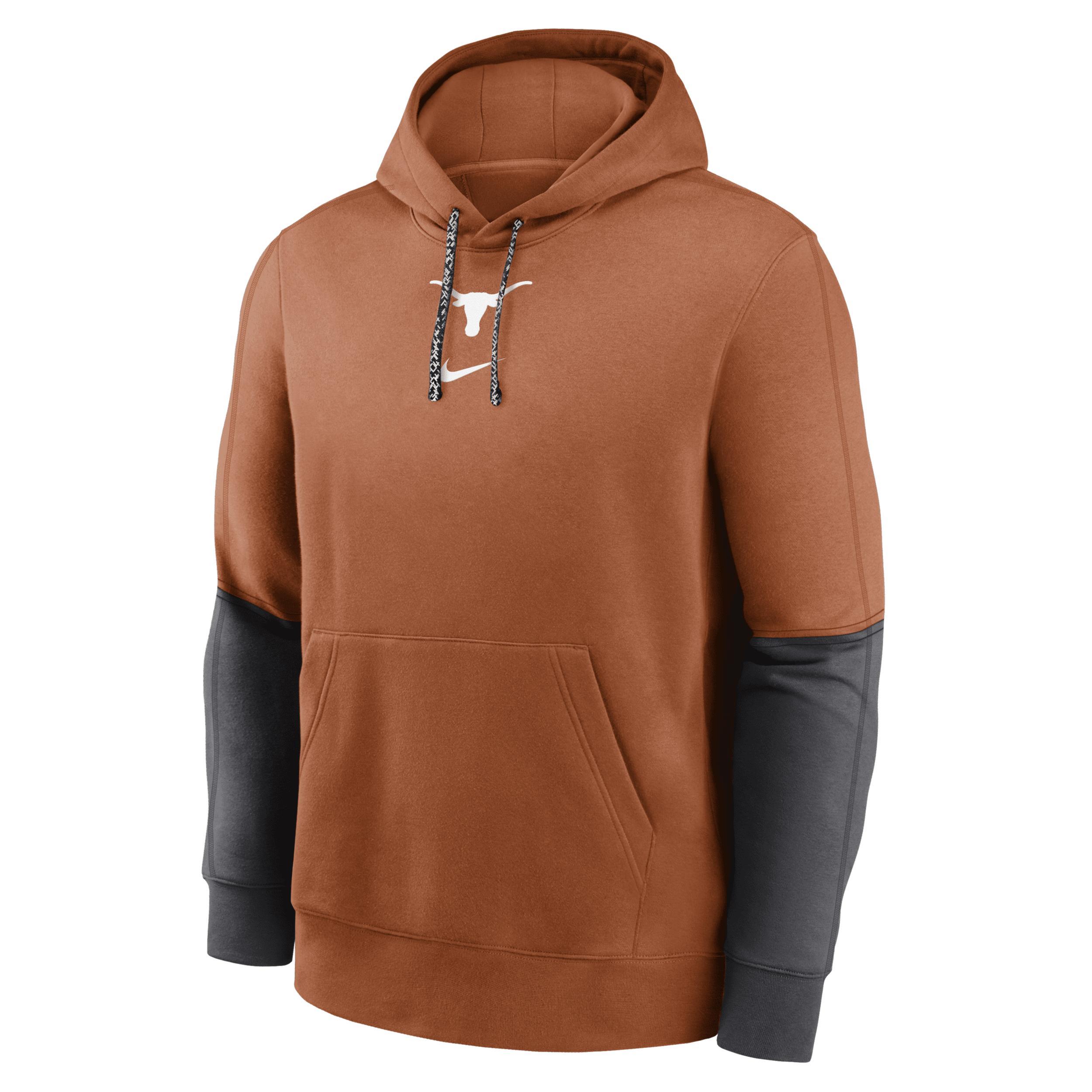 Texas Longhorns Sideline Team Issue Club Nike Mens College Pullover Hoodie Product Image