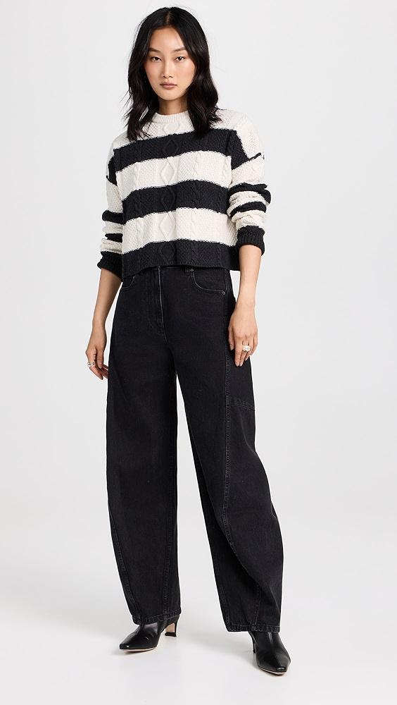 ASKK NY Cable Cropped Crew Sweater | Shopbop Product Image