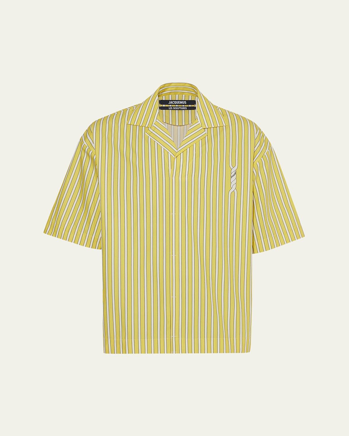 Mens Striped Camp-Collar Popover Shirt Product Image