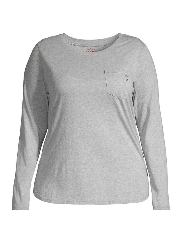 Womens Long-Sleeve Pocket Crewneck T-Shirt Product Image