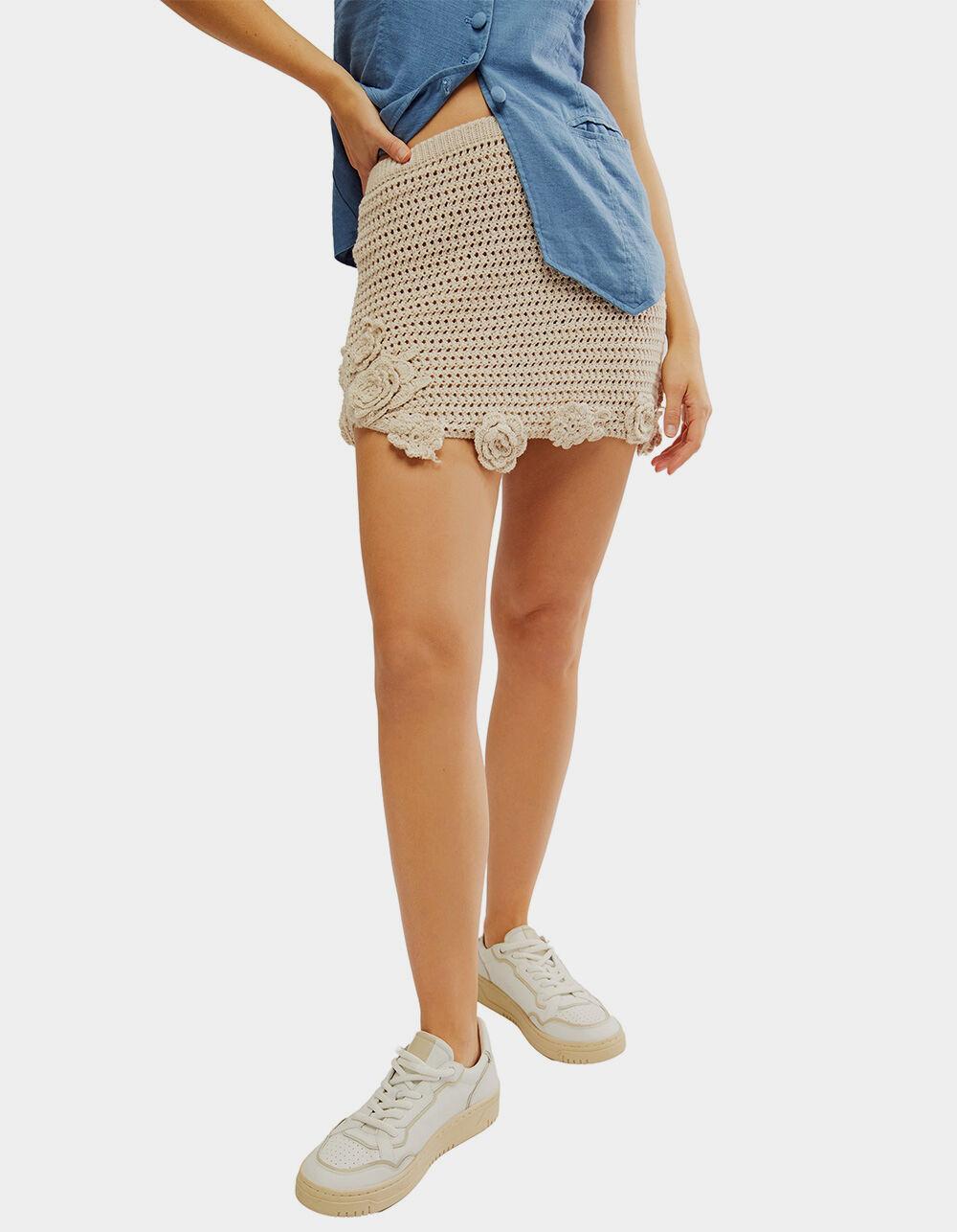 FREE PEOPLE Flora Crochet Mini Skirt Product Image