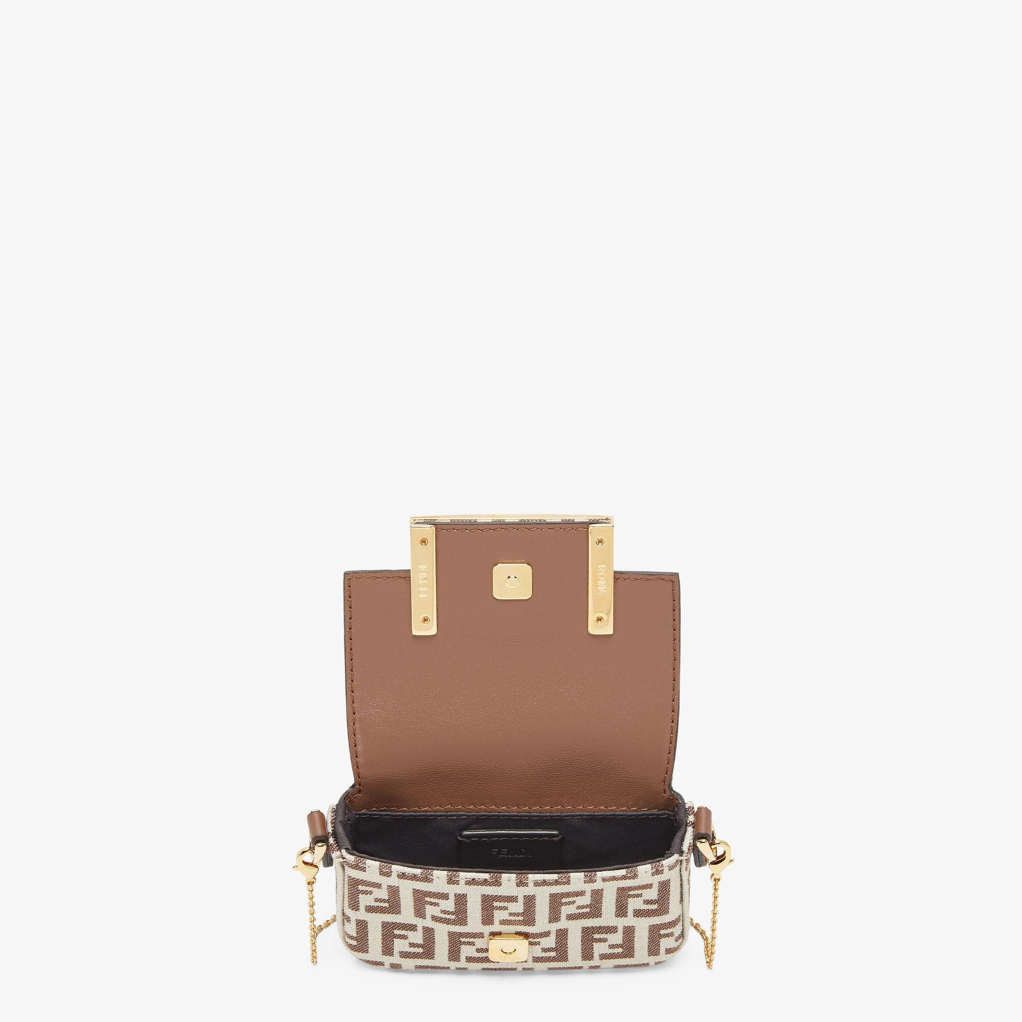 Nano Baguette CharmBrown nappa leather and fabric charm Product Image