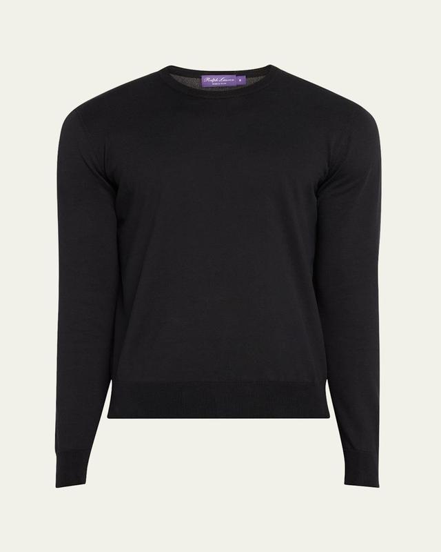 Mens 12GG Fine-Gauge Cotton Crewneck Pullover Product Image