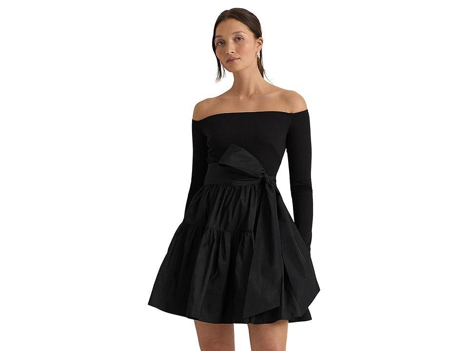 LAUREN Ralph Lauren Belted Off-the-Shoulder Cocktail Dress Women's Dress Product Image